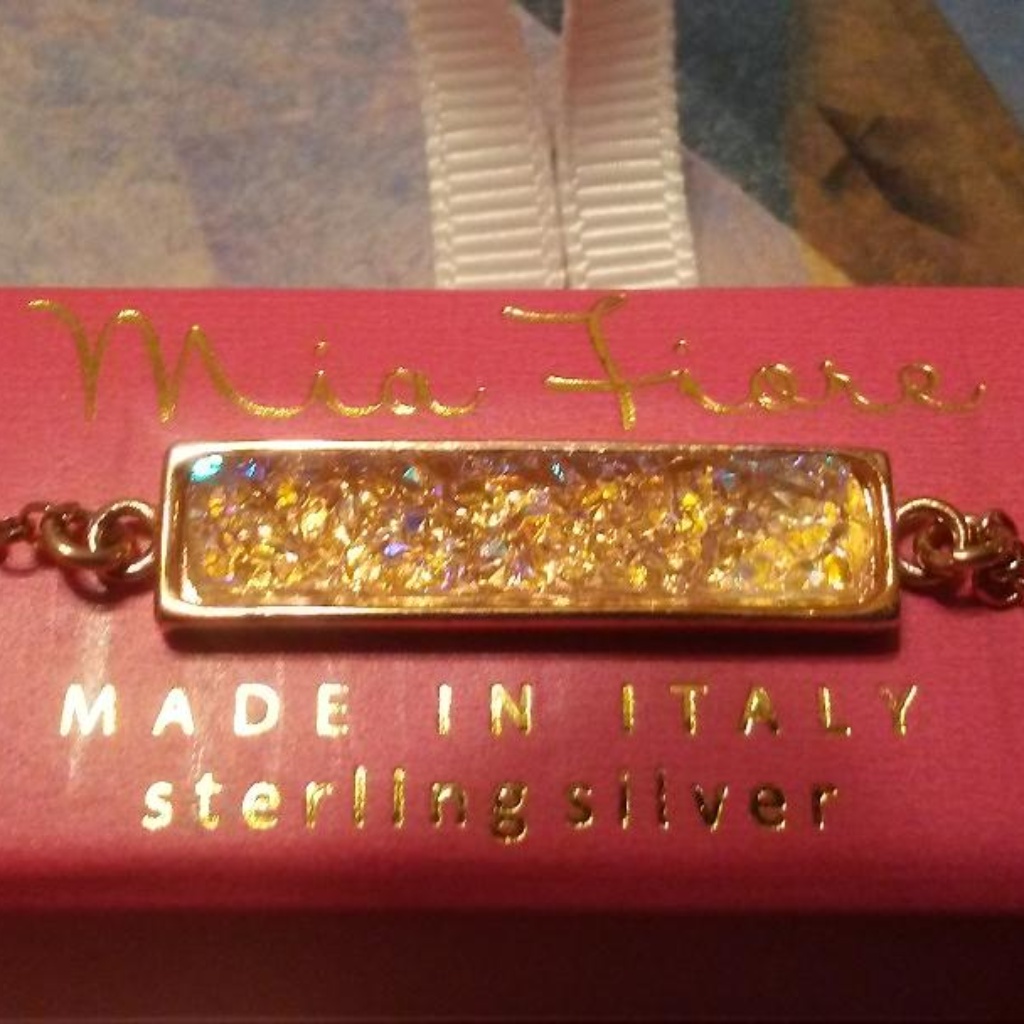 Mia Fiore Sterling Silver Rose Gold Druzy Bracelet 26$